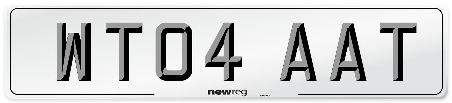 WT04 AAT Number Plate from New Reg